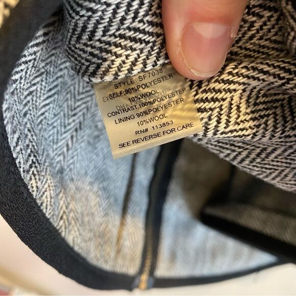 41 Hawthorne quilted vest womens XL herringbone black and white preppy - Picture 8 of 8